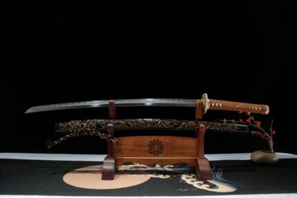Scorching Sand: Hand Forged Japanese Katana T10 Steel Blade Black Saya