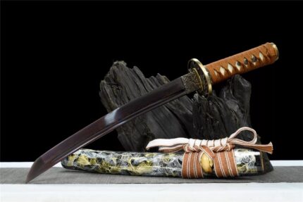 Vulcan's Kiln: Hand Forged Japanese Wakizashi Pattern Steel Blade Motley Saya