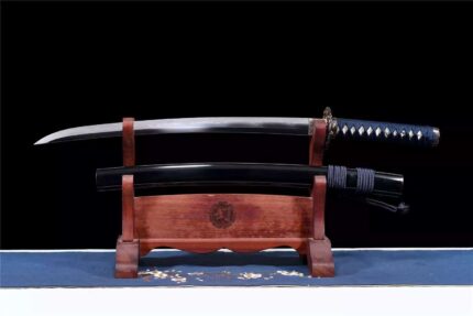 Shadow’s Sentence: Hand Forged Japanese Katana T10 Steel Clay Tempered Blade Black Saya