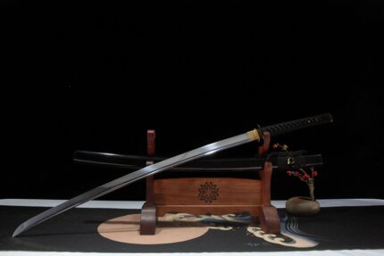 Black Myth: Hand Forged Japanese Katana High Manganese Steel Blade Black Saya