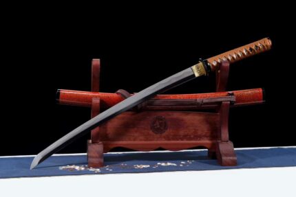 Scarlet Phantom: Hand Forged Japanese Katana Folded Steel Blade Red Saya