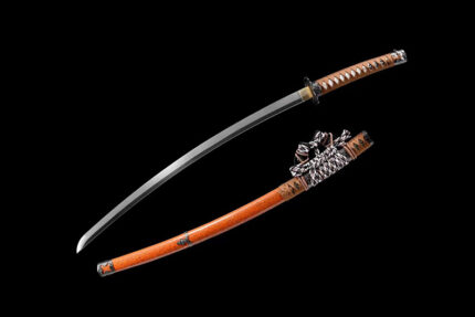Wasp Sting: Hand Forged Japanese Tachi High Manganese Steel Blade Orange Saya