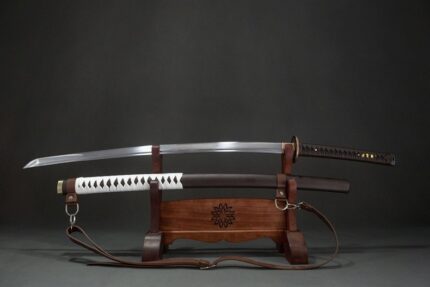 Ferric Memory: Hand Forged Japanese Katana 1060 High Manganese Steel Blade Brown Saya