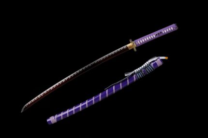 Violet Nebula Cloud: Hand Forged Japanese Katana High Manganese Steel Blue Purple Saya