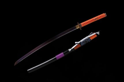 Shadowless Grinder: Hand Forged Japanese Katana Pattern Steel Blade Black Saya