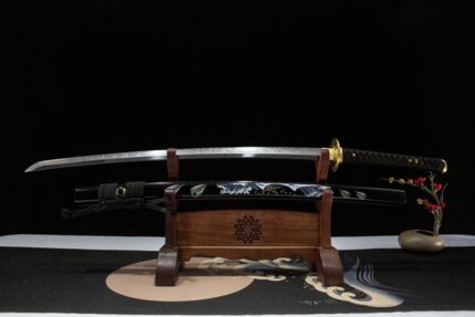 Blind Zone Impaler: Hand Forged Japanese Katana T10 Steel Blade Black Saya