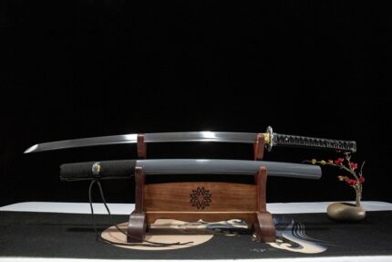 Tactical Gray Warrior: Hand Forged Japanese Katana Spring Steel Blade Gray Saya