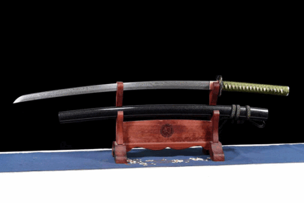 Void Blade: Hand Forged Japanese Katana Folded Steel Blade Black Saya