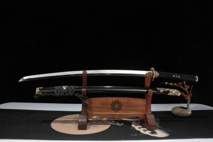 Shadow’s Hunger: Hand Forged Japanese Katana S7 Tool Steel Blade Black Saya
