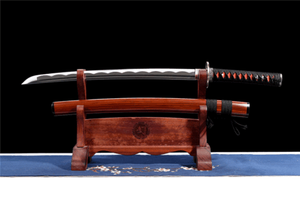 Bloodmoon: Hand Forged Japanese Katana Medium Carbon Steel Blade Red Saya