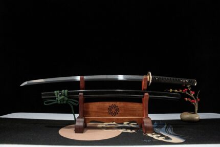 Night’s WeepHand Forged Japanese Katana T10 Steel Blade Black Saya