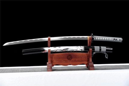 Pearl Shard‌: Hand Forged Japanese Katana Medium Carbon Steel Blade White Saya
