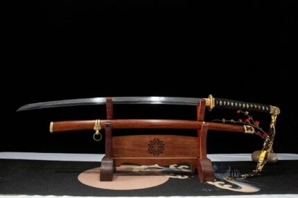 Monsoon Rust‌: Hand Forged Japanese Katana T10 Steel Clay Tempered Blade Brown Saya