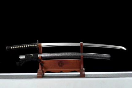 Hades’ Kiss: Hand Forged Japanese Katana High Performance Sharp Steel Blade Black Saya