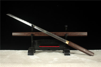 Resonant Bark: Hand Forged Japanese Katana 1045 Carbon Steel Blade Brown Saya
