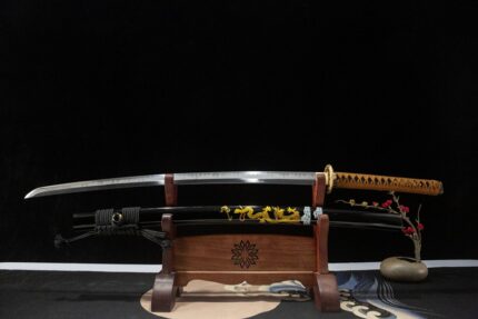 Pan Loong: Hand Forged Japanese Katana T10 Steel Blade Black Saya