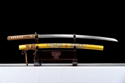Osmanthus Edge: Hand Forged Japanese Katana Carbon Steel Blade Yellow Saya