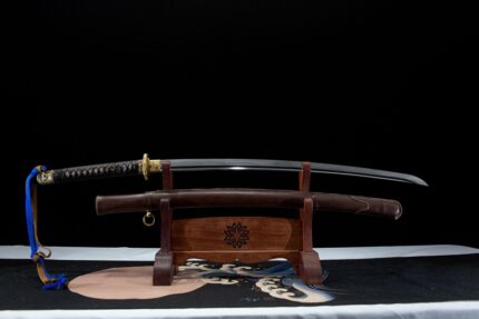 ‌Mocha Tempest: Hand Forged Japanese Katana T10 Steel Blade Brown Saya