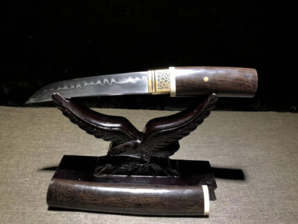 Silt Oracle‌: Hand Forged Japanese Wakizashi T10 Steel Clay Tempered Blade Brown Saya