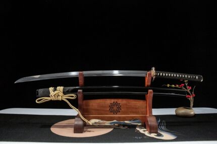 Eidolon‌: Hand Forged Japanese Katana T10 Steel Clay Tempered Blade Black Saya