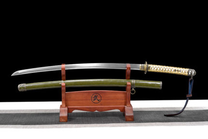 Forest Warden: Hand Forged Japanese Katana High Manganese Steel Blade Green Saya