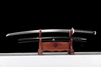 Nether Daffodil: Hand Forged Japanese Katana High Manganese Steel Blade Black Saya